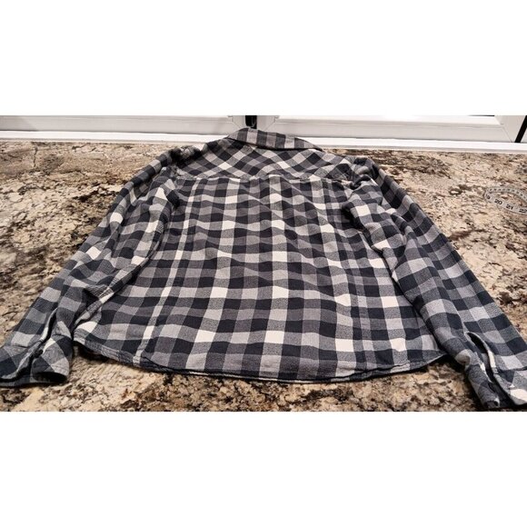 Large Columbia Button Up Plaid Long Sleeve Shirt Mens Gray Good Condition - Picture 10 of 12
